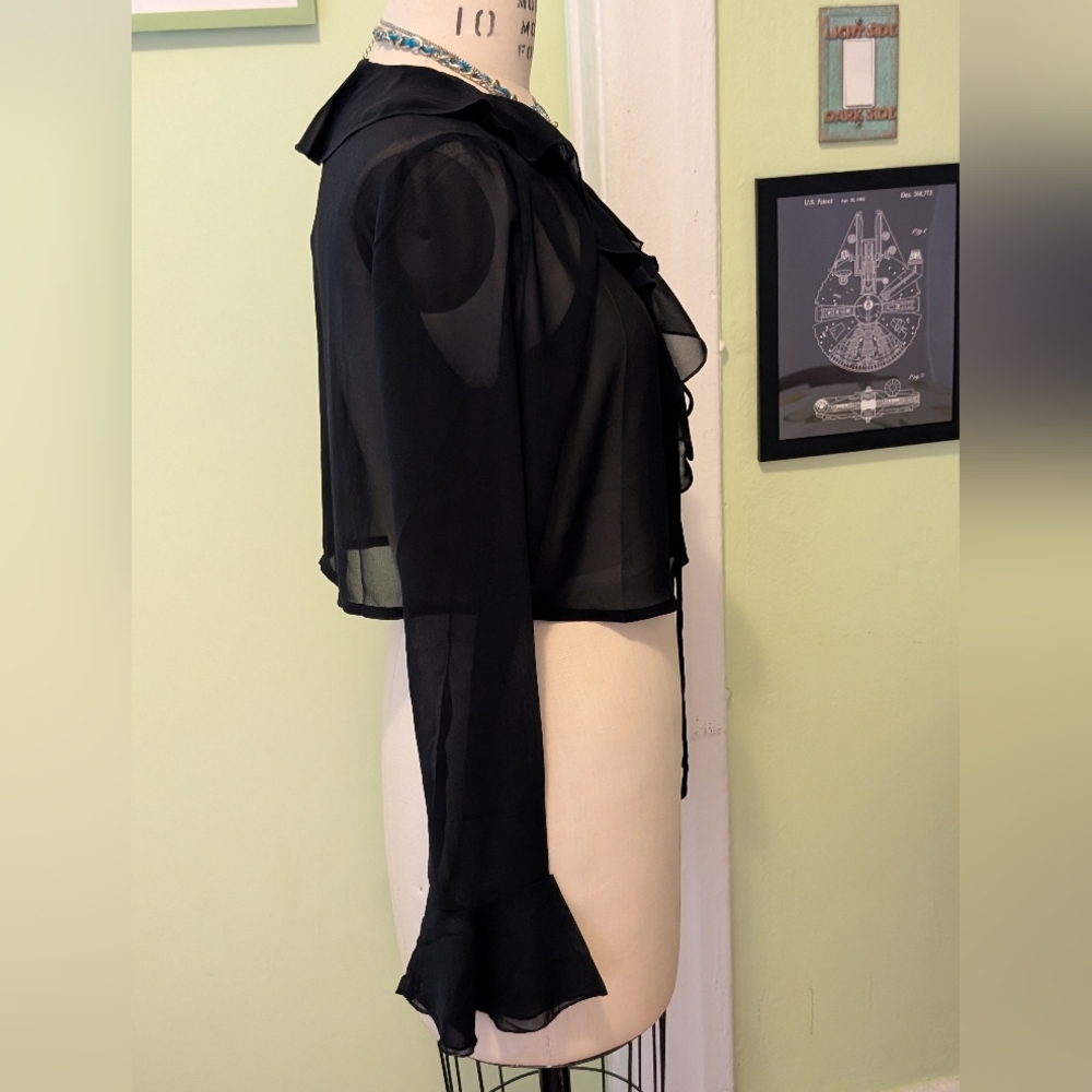 Twik Black Sheer Ruffle Jacket - Picture 4 of 9